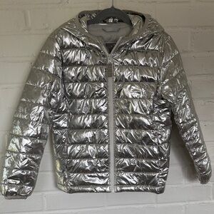Primary Kids Silver Puffer Jacket